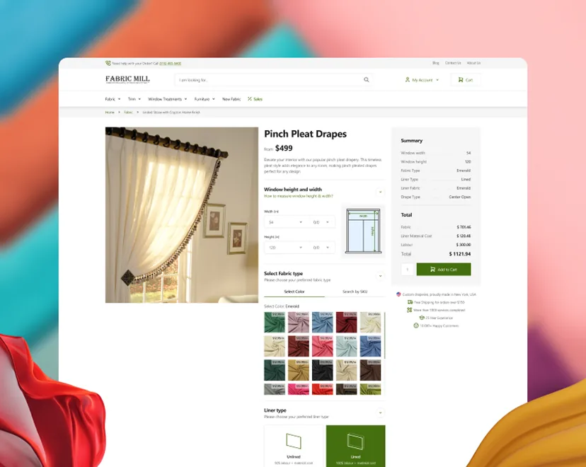 Fabric Mill storefront built on Venta Theme
